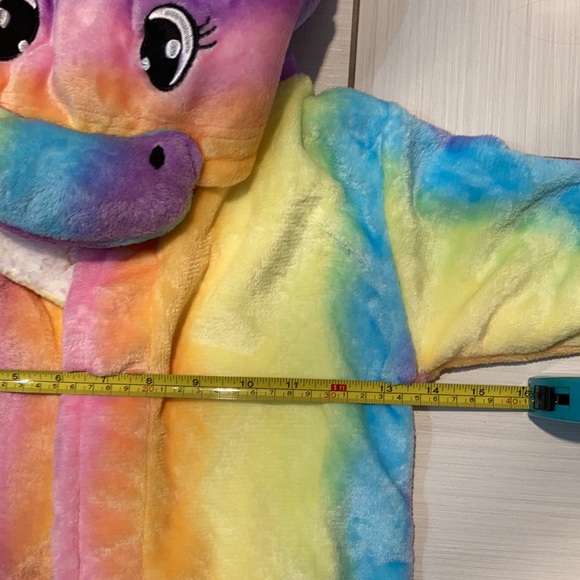NWOT Multicolored unicorn hooded fleece robe Size 5T - Picture 9 of 9